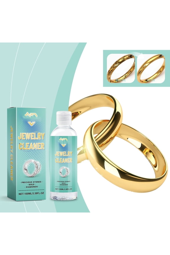 Jewelry Cleaner for Metal, Gold and Silver, Rust Remover and Dust Cleaner, Safe and Gentle Solution for Necklaces, Rings, Bracelets and Earrings, Restores Shine 100ml