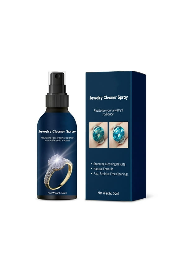Jewelry Cleaner Solution for Gold Diamonds Rings Earrings Fine Gemstones 50ml Gentle Formula Safe Cleaning Kit with Brush for Home Use Travel Size Accessory