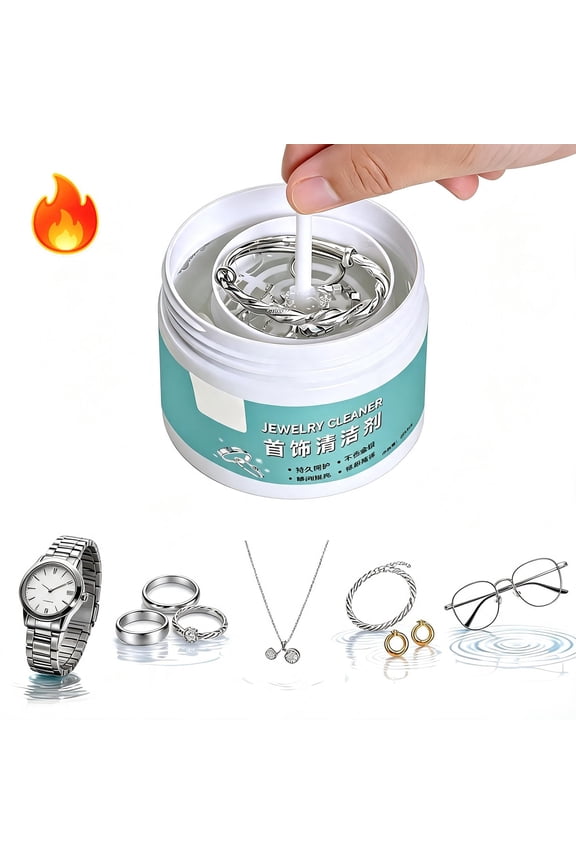 Jewelry Cleaner Solution for Silver and Gold Metals, Deep Tarnish Removal Liquid Formula, Gentle Non-abrasive Cleaning for Fine Precious Jewelry Rings