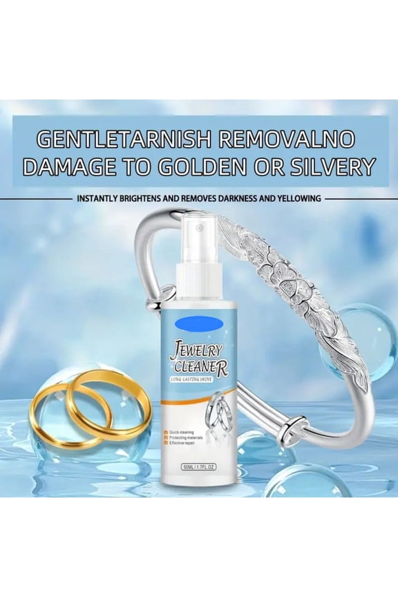 Jewelry Cleaner Spray, 50Ml Jewelry Cleaner For Sparkling Metal Surfaces, Fast Cleaning & Protection For Gems, Silver, Gold & More, 1-Pack