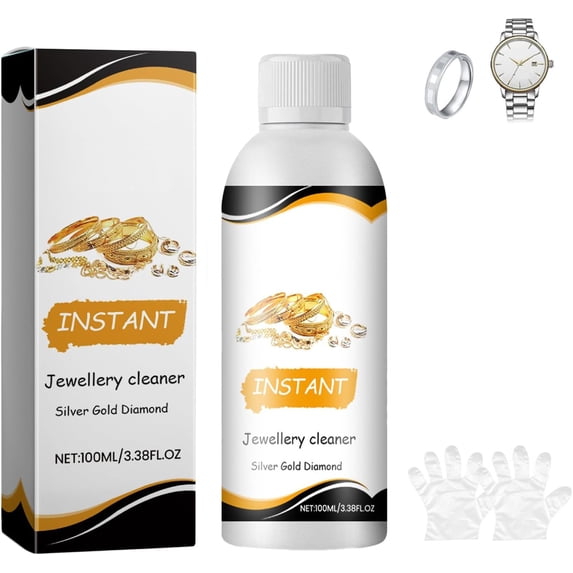 Jewelry Cleaner, Sterling Silver Jewelry Cleaner Spray, Jewelrys Cleaners Solution for All Jewelrys, Gentle Solution for Diamonds, Gold, Silver (1pcs)