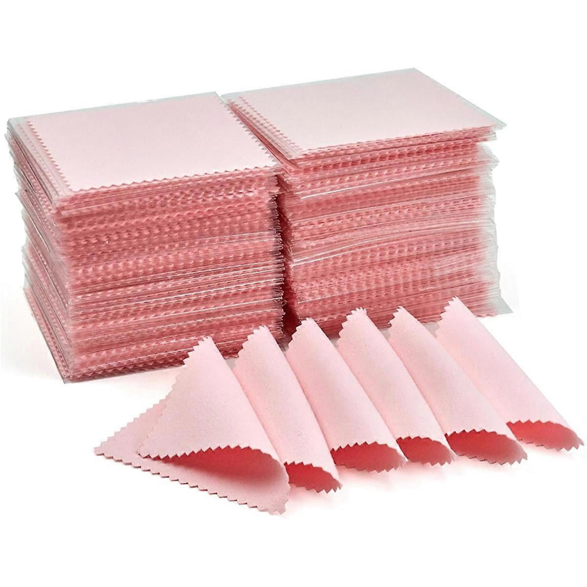 Jewelry Cleaning Cloth, Professional Polishing Cloth Individually Wrapped, Pink Silver Polishing Clo