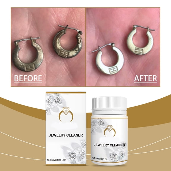 Jewelry Cleaning Solution for Gold, Silver, Diamonds & Gemstones, Professional Strength Metal Cleaner & Tarnish Remover, 50ml