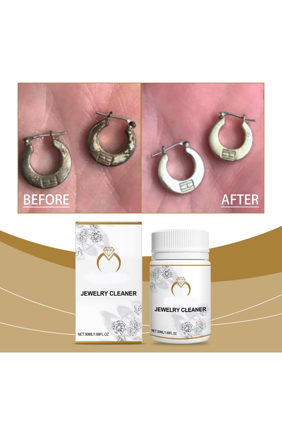 Jewelry Cleaning Solution for Gold, Silver, Diamonds & Gemstones, Professional Strength Metal Cleaner & Tarnish Remover, 50ml