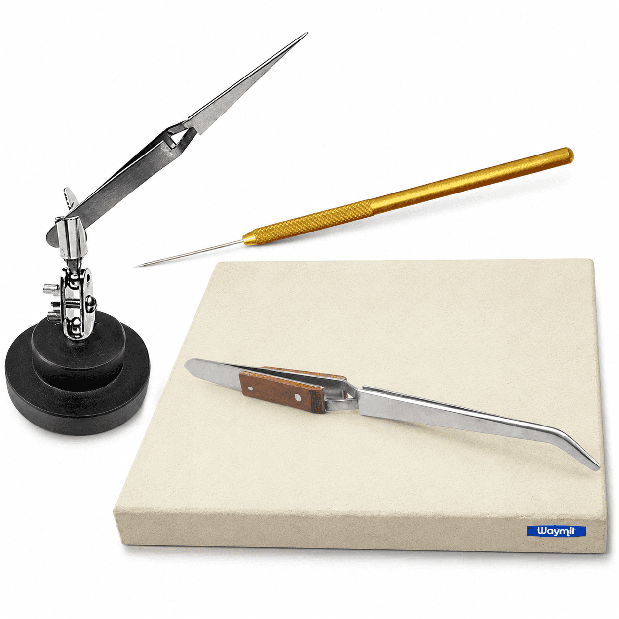Jewelry Crafts Soldering Tools Kit Ceramic Solder Board Third Hand Pick Tweezers
