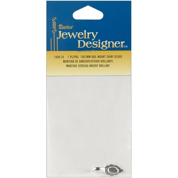 Jewelry Designer Slimpack Bail Mount Shiny Silver 18 mm X 7 mm