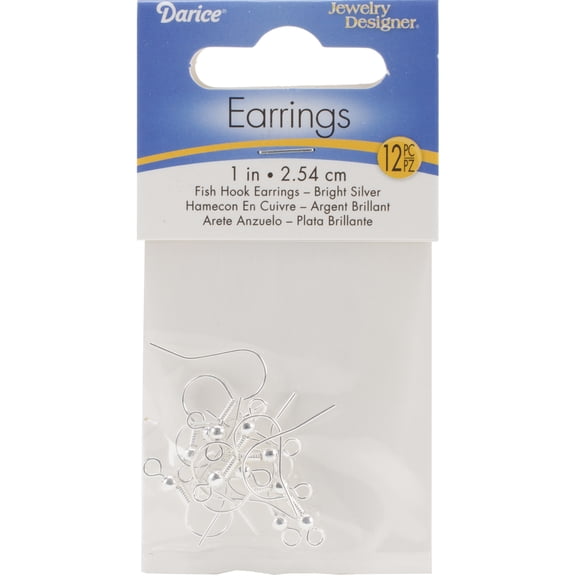 Jewelry Designer Slimpack Silver Metal Findings-1 Inch Fish Hook 1