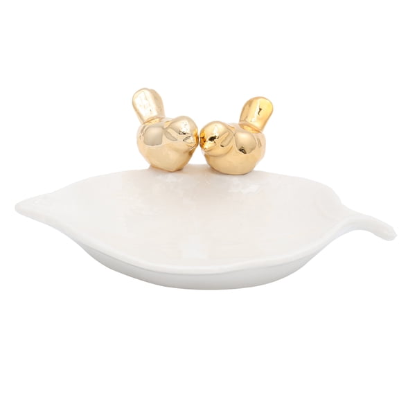 Jewelry Dish Ring Plate Trinket Ceramic Holder Tray Display Storage Jewellery Organizer Decorative Bird Stylish White