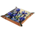 thumbnail image 1 of Jewelry Dish Trinket Tray Home Decor Wedding Gift for Her Small Ring Holder Beautiful Iris Painting Flag, 16x16cm, 1 of 6