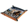 thumbnail image 1 of Jewelry Dish Trinket Tray Home Decor Wedding Gift for Her Small Ring Holder Two Running Horses Flag, 16x16cm, 1 of 6