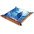 thumbnail image 1 of Jewelry Dish Trinket Tray Home Decor Wedding Gift for Her Small Ring Holder Underwater Fish Dolphins Flag, 16x16cm, 1 of 6