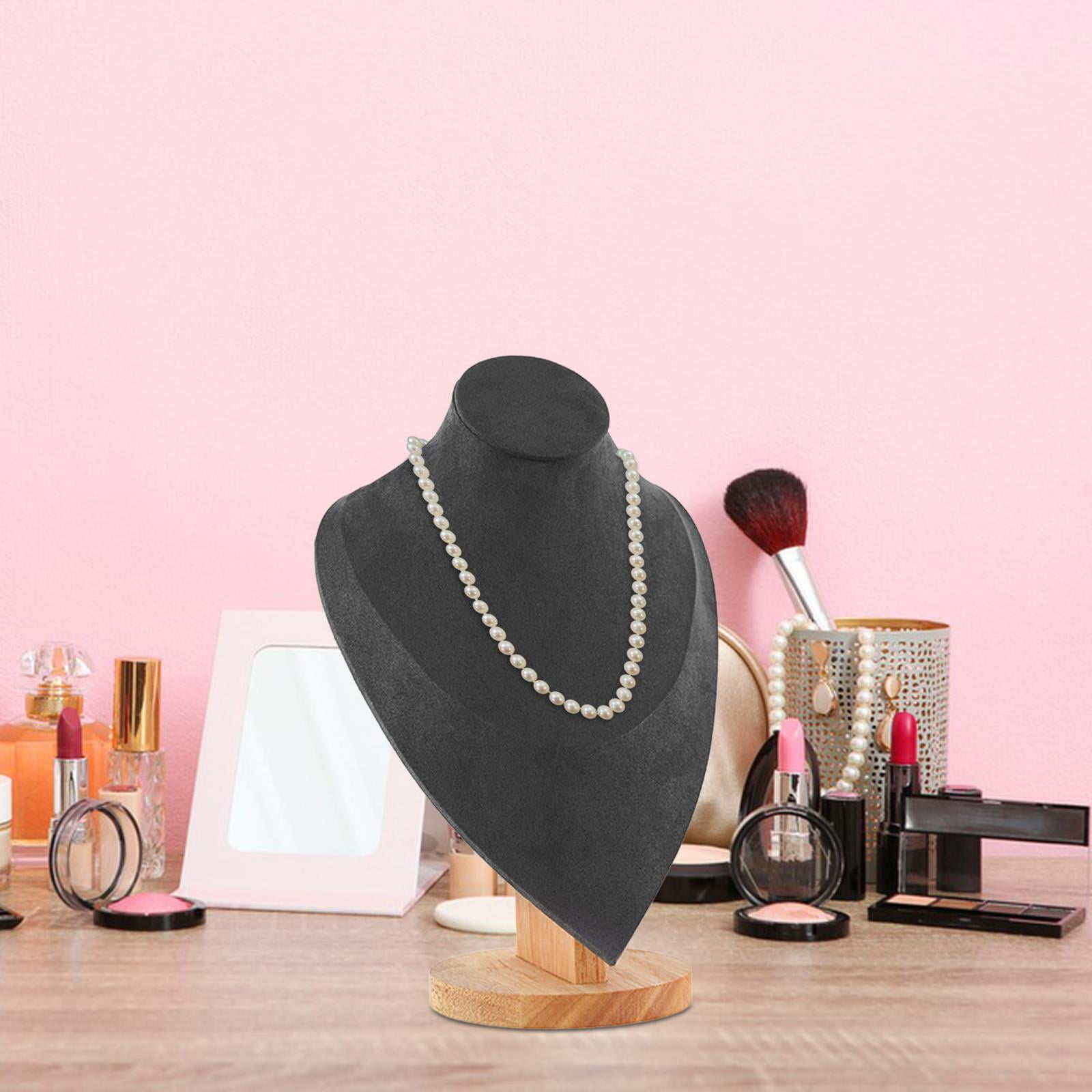 Jewelry Display Mannequin Bust Chain Bust Stand Scratchproof with Base Model Necklace Display Stand for Retail Stores Dresser 12.6x18x28cm