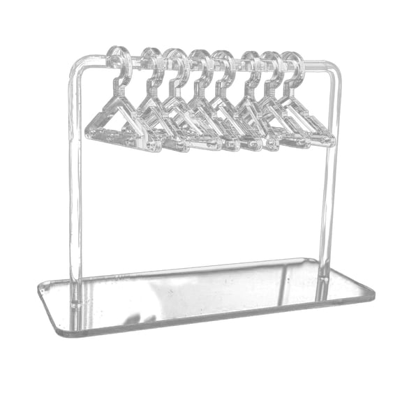 Jewelry Display Rack | Hanging Earring Holder with 8 Mini Hangers | Transparent Acrylic Jewelry Organizer for Earrings, Bracelets & Necklaces | Space-Saving Storage for Bedroom, Dresser or Closet
