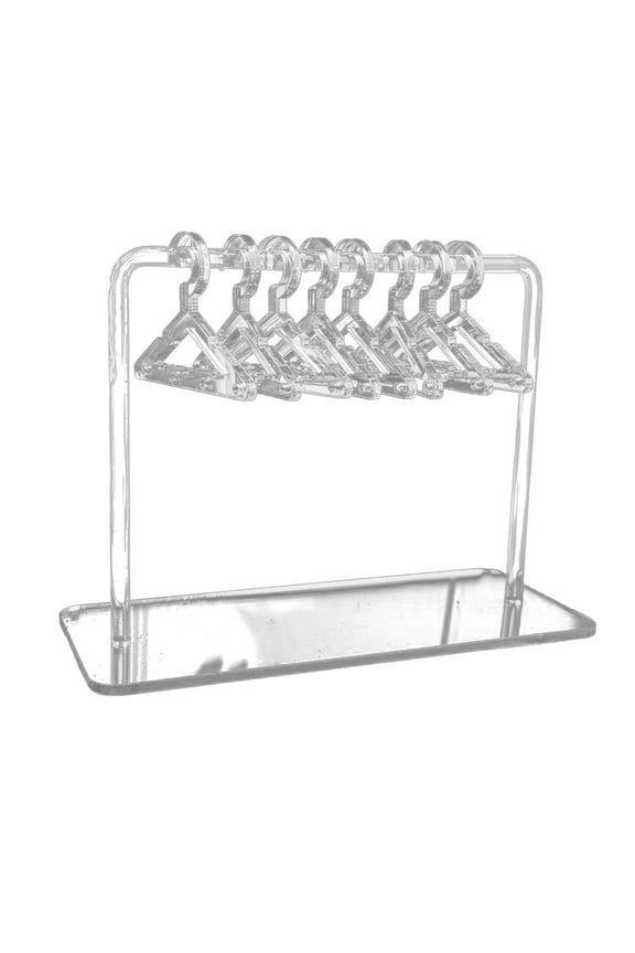 Jewelry Display Rack | Hanging Earring Holder with 8 Mini Hangers | Transparent Acrylic Jewelry Organizer for Earrings, Bracelets & Necklaces | Space-Saving Storage for Bedroom, Dresser or Closet