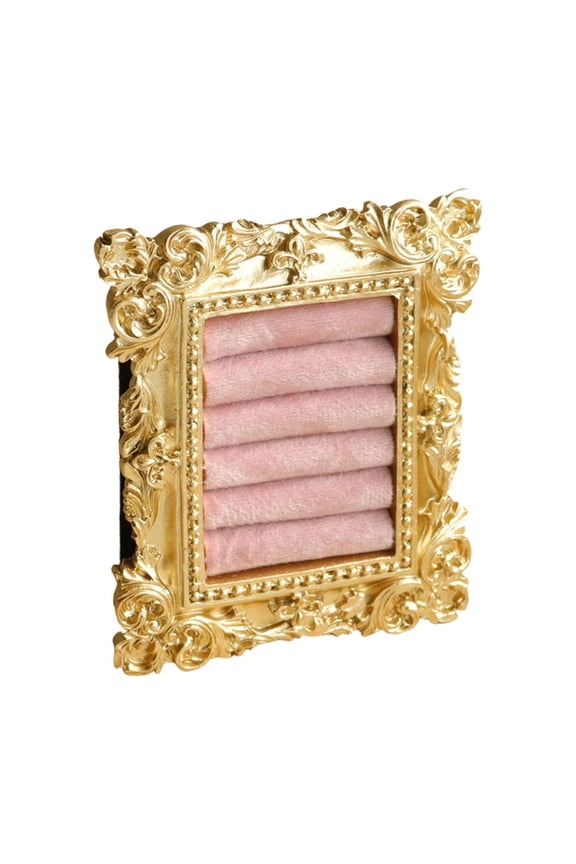Jewelry Display Rack Vintage European Photo Frame Ring Storage Jewelry Store Display Ornaments For Jewelry Shops And Collections, With Ornate Frame Design And Rolled Storage For