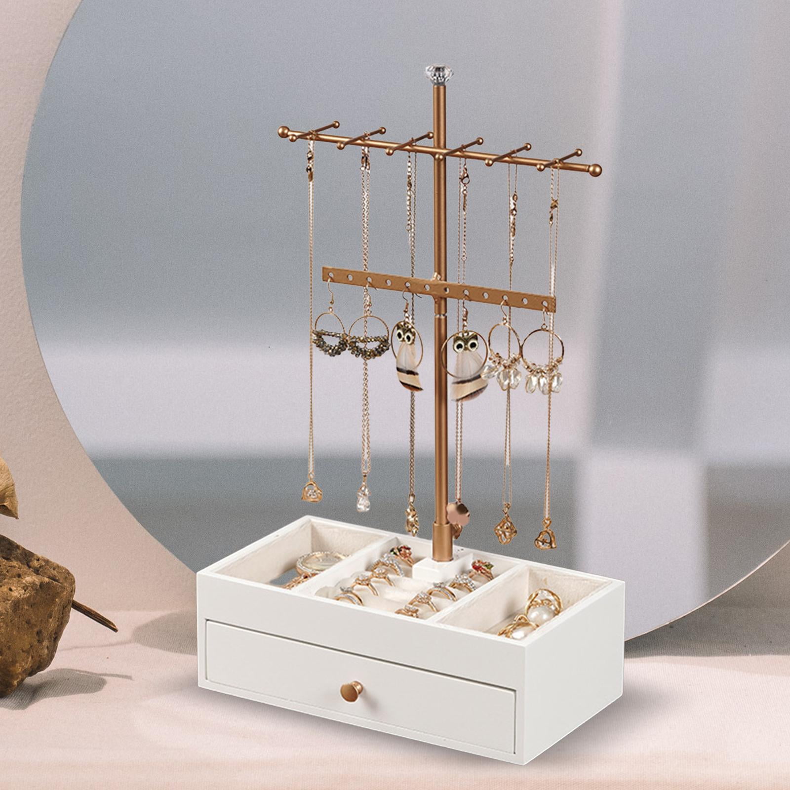 Jewelry Display Stand 2 Layer T Shaped Bars Jewelry Storage Rack for ...