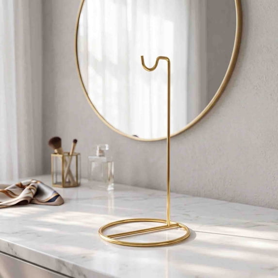 Jewelry Display Stand, Gold Metal Necklace and Bracelet Holder for Vanity and Shop Counter