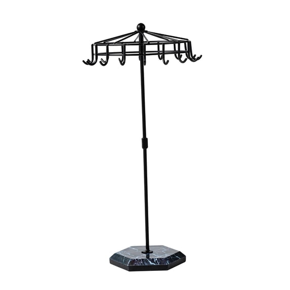 Jewelry Display Stand Iron Jewelry Storage Rack for Showcase Mall Exhibition Black