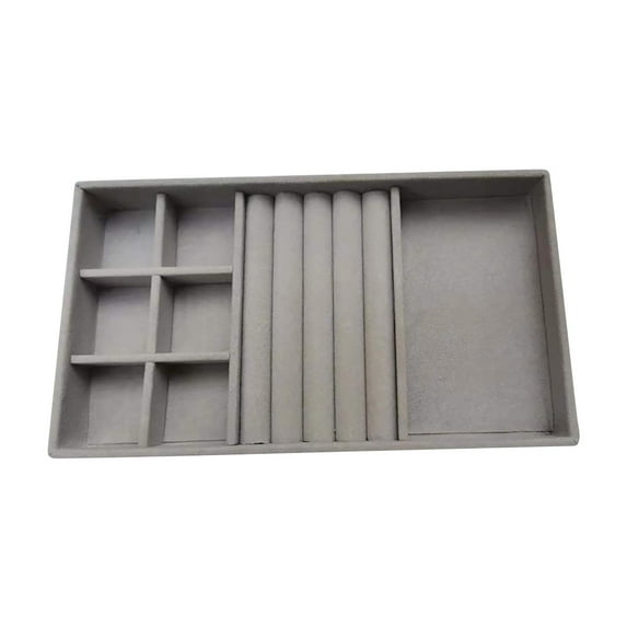 Jewelry Display Storage Box Velvet Tray Organizer for Earrings Bracelets Rings Makeup Compact Desktop Decor 21x12.3cm