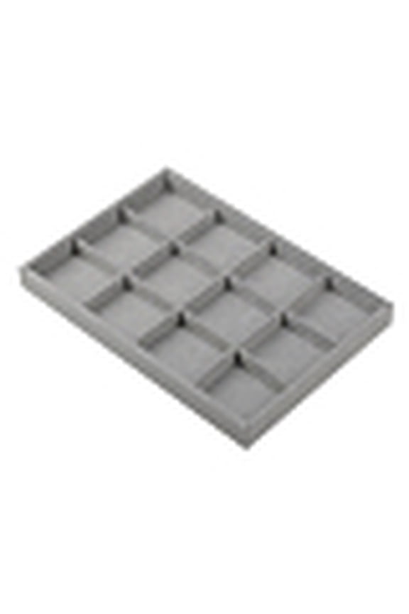 Jewelry Display Trays Velvet and Wood Cuboid Silver 350x240x30mm
