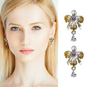 Jewelry Earrings Earrings Flower Elegant Drop Stud And Purple Gold Water Orchid Earrings Flower Small Light Orchid Natural Color Earring Rain Pendant Earrings Separation Accessories for Women