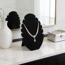 Jewelry Easel Display Stand 7.8x11 Inch, Velvet Necklace Bust Easel Chain Holder Organizer Jewelry Pendant Holder for Home or Store Showcase(1pcs, Black)