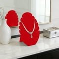 thumbnail image 1 of Jewelry Easel Display Stand 7.8x11 Inch, Velvet Necklace Bust Easel Chain Holder Organizer Jewelry Pendant Holder for Home or Store Showcase(1pcs, Red), 1 of 6