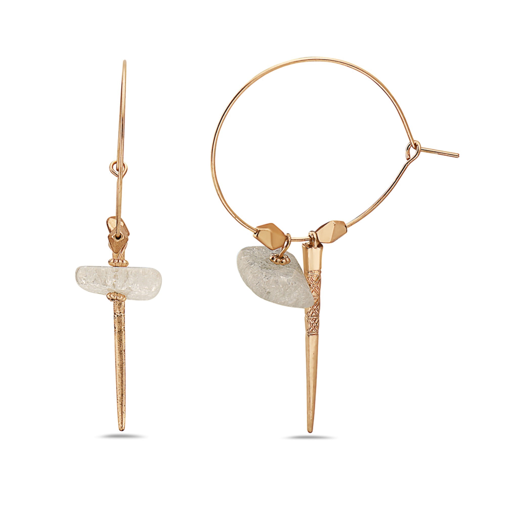 Elegant Fashion Hoop Earrings Elegant Sapphire & Diamond Hoop Earrings in 18k Yellow Gold  main image 3