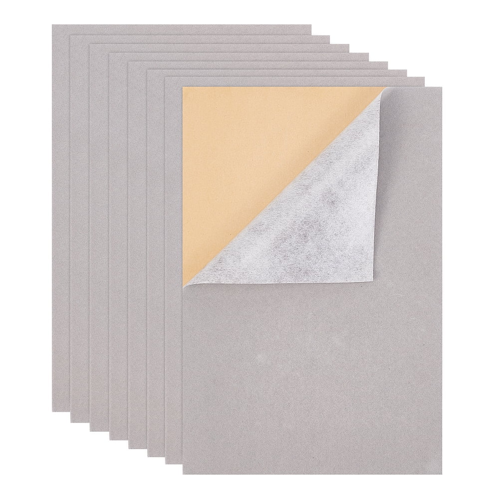 Jewelry Flocking Cloth Polyester Self-adhesive Fabric Rectangle Light Grey 29.5x20x0.07cm 20pcs/set DIY