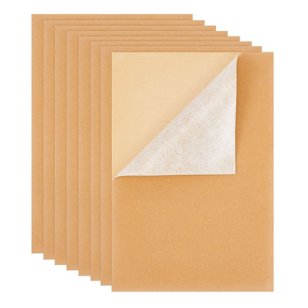 Jewelry Flocking Cloth Polyester Self-adhesive Fabric Rectangle Tan 29.5x20x0.07cm 20pcs/set