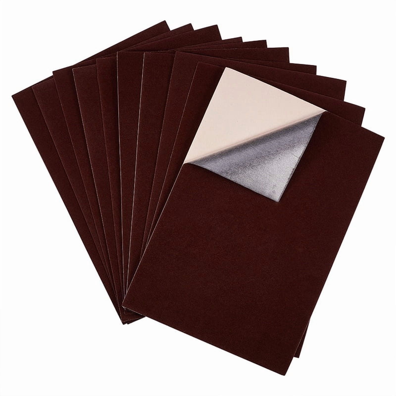 Jewelry Flocking Cloth Self-adhesive Fabric Coconut Brown 40x28.9~29cm 12sheets/set diy