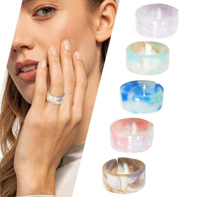 Trendy colorful rings cheap