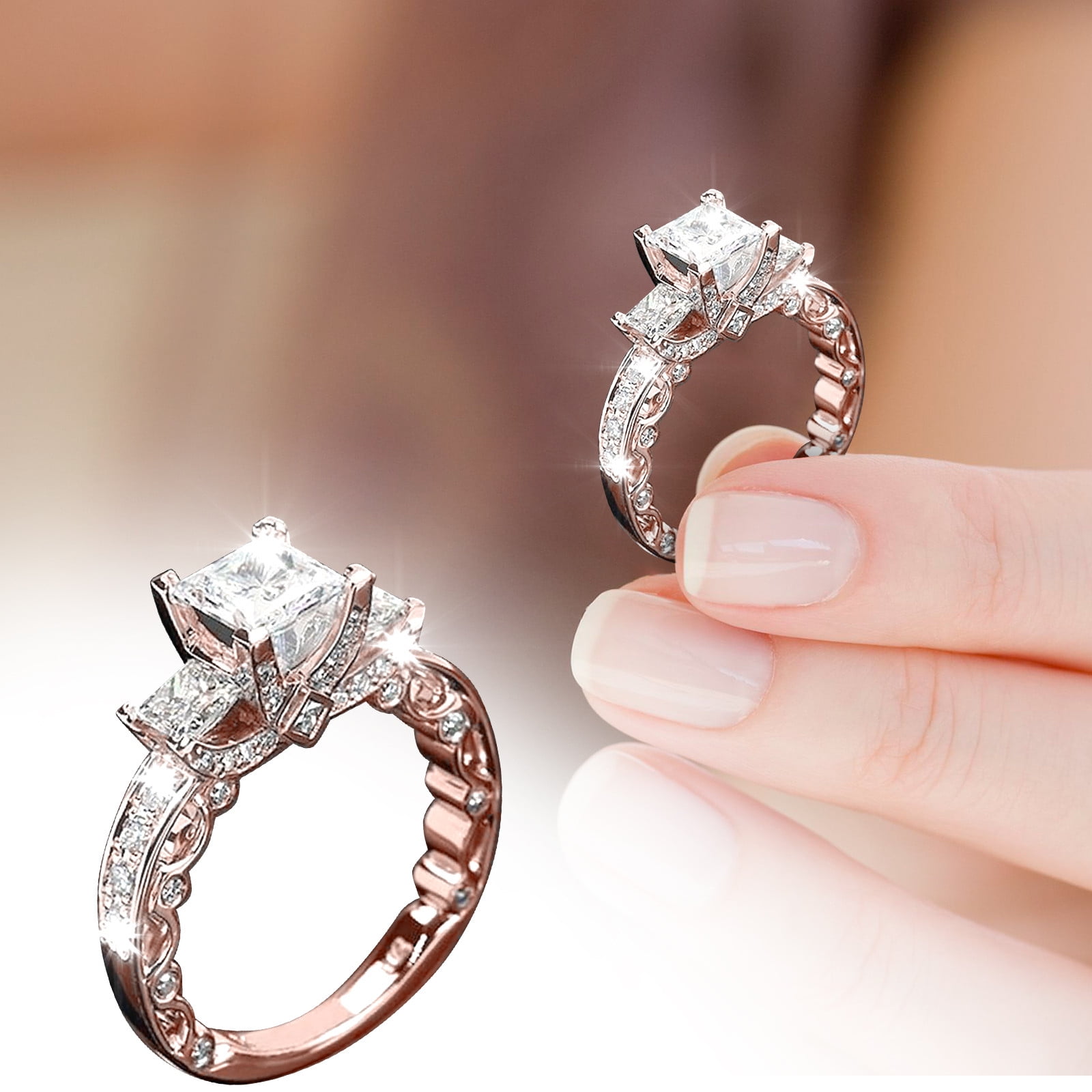 Diamonds Gold Ring Cute Rings for Anniversary – EtoileJewelry