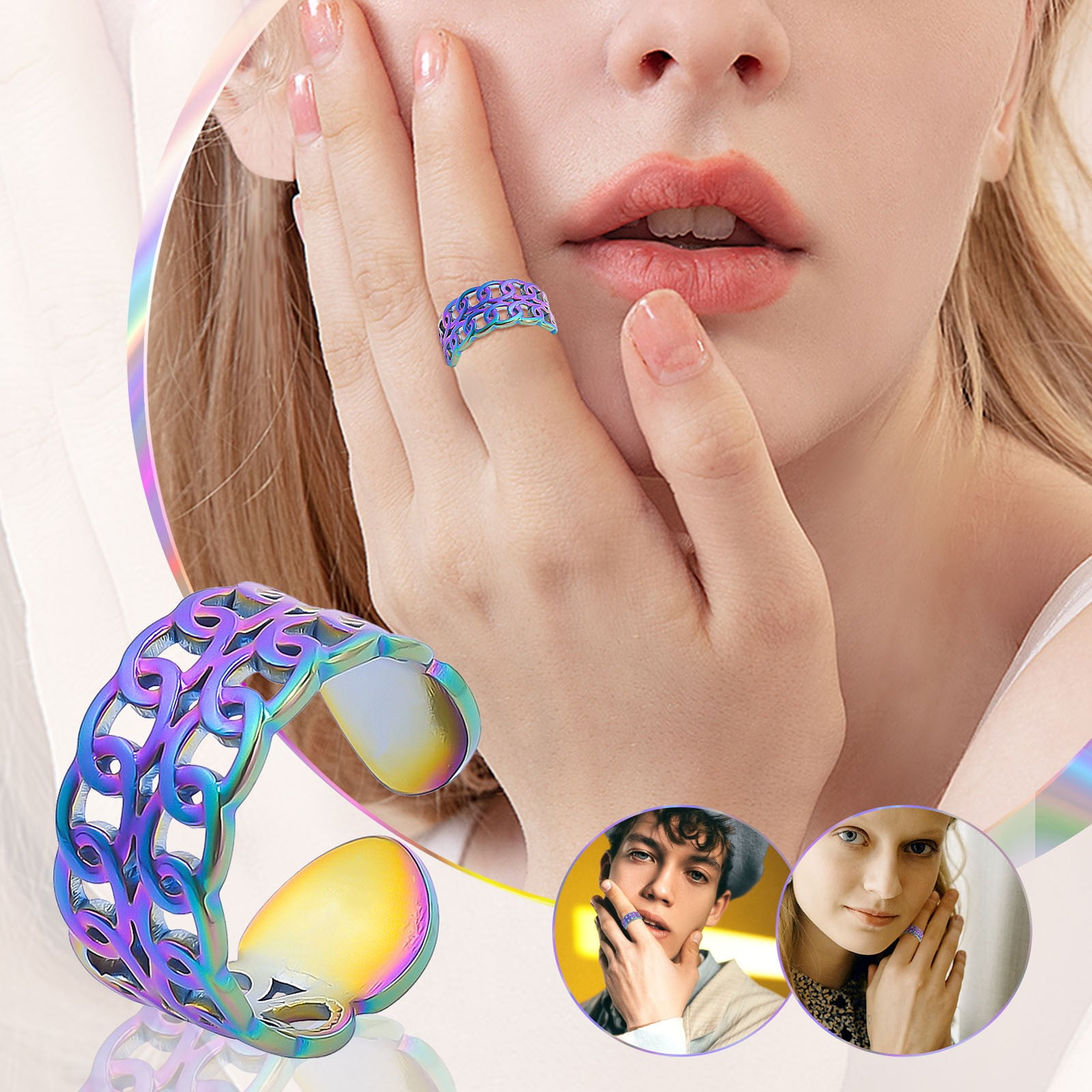 Jewelry For Women Rings Ladies And Men Rings Fashion Inlay Resin Rings Statement Rings Jewelry Engagement Gift Rings Cute Ring Pack Trendy Jewelry Gift for Her Walmart
