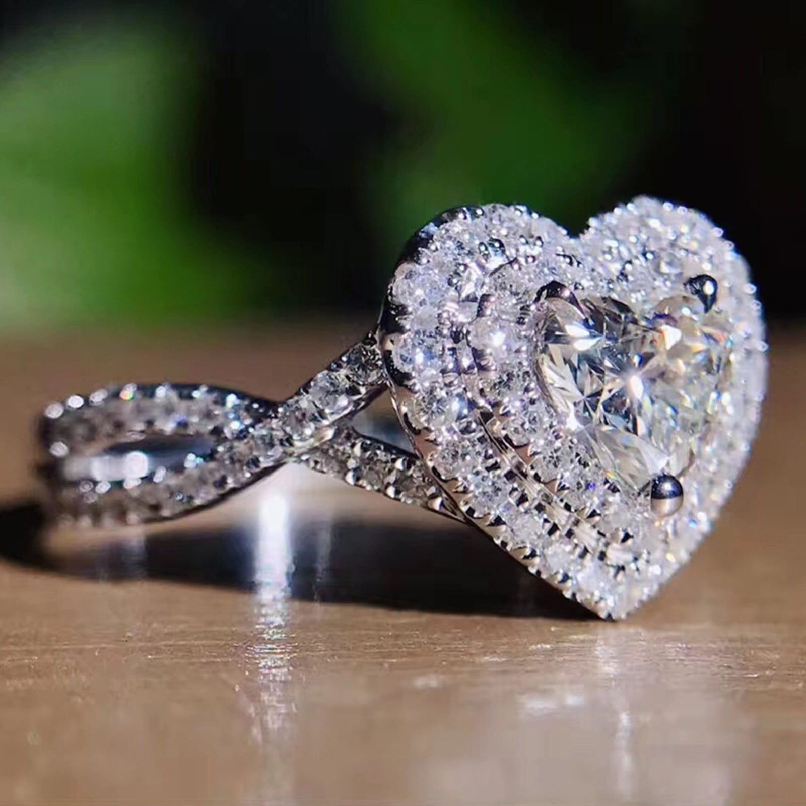 Jewelry For Women Rings Love Shape Full Diamond Ring Diamond Love Cross Rhinestone Ring Elegant Geometry Rhinestone Ring Full Diamond Rings For Women Size 6 10 Walmart