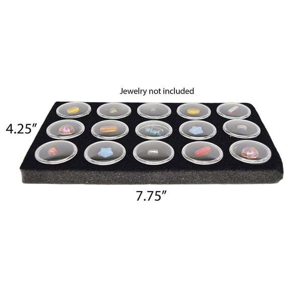 Jewelry Gemstone Foam Round Gem Jar Liner Display Tray Insert