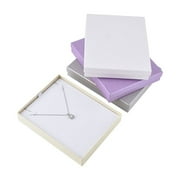 Jewelry Gift Boxes 12pcs - 4 Colors Cardboard Boxes Pendant, Necklace for Woman Adult- Bulk Supplies for Wholesale