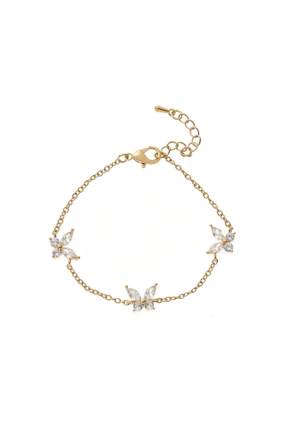 Jewelry Gift for Women, Girls, Teenagers, Daughters, Girlfriends, Wives, Moms, and Other Adults – Gold-Plated Heart-Shaped Cubic Zirconia Bracelet, A Birthday Gift Choice