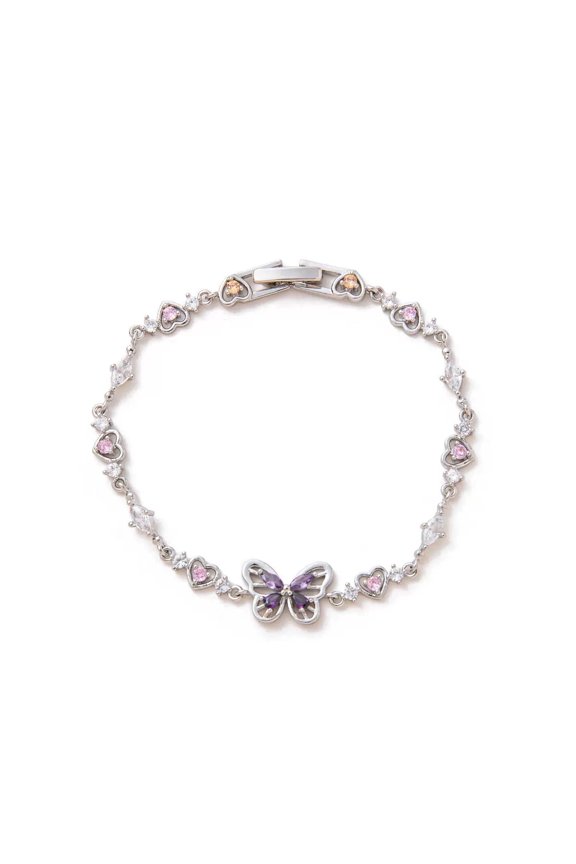 Jewelry Gift for Women, Girls, Teenagers, Daughters, Girlfriends, Wives, Moms, and Other Adults – Gold-Plated Heart-Shaped Cubic Zirconia Bracelet, A Birthday Gift Choice