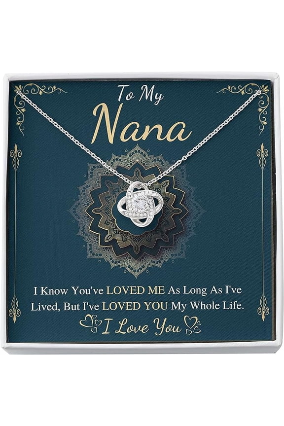 Jewelry Gifts To My Nana Necklace, Best Grandmother Gift From Granddaughter, personalized gift for nanny Love knot Necklace