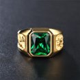 thumbnail image 1 of Jewelry Golden Dragon And Phoenix Gemstone Titanium Steel Ring, 1 of 2