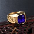 thumbnail image 1 of Jewelry Golden Dragon And Phoenix Gemstone Titanium Steel Ring, 1 of 2