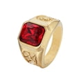 thumbnail image 1 of Jewelry Golden Dragon And Phoenix Gemstone Titanium Steel Ring, 1 of 2