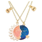 Jewelry Good Friend Sun Moon Night Glow Necklace Children's Creative Attractive Oil Dropping Pendant Set of 2 Bohemian Necklaces for Women