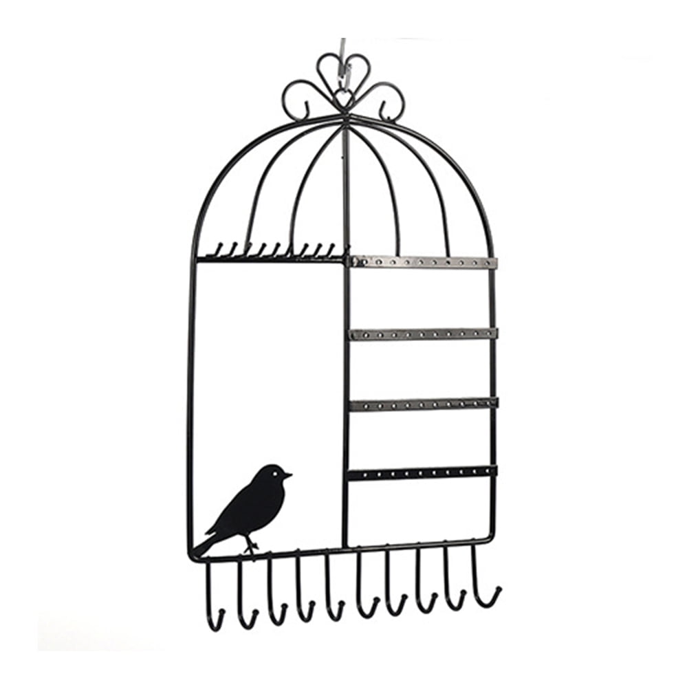 Jewelry Hanging Organizer Wall Rack Hanger Necklace Birdcage Storage