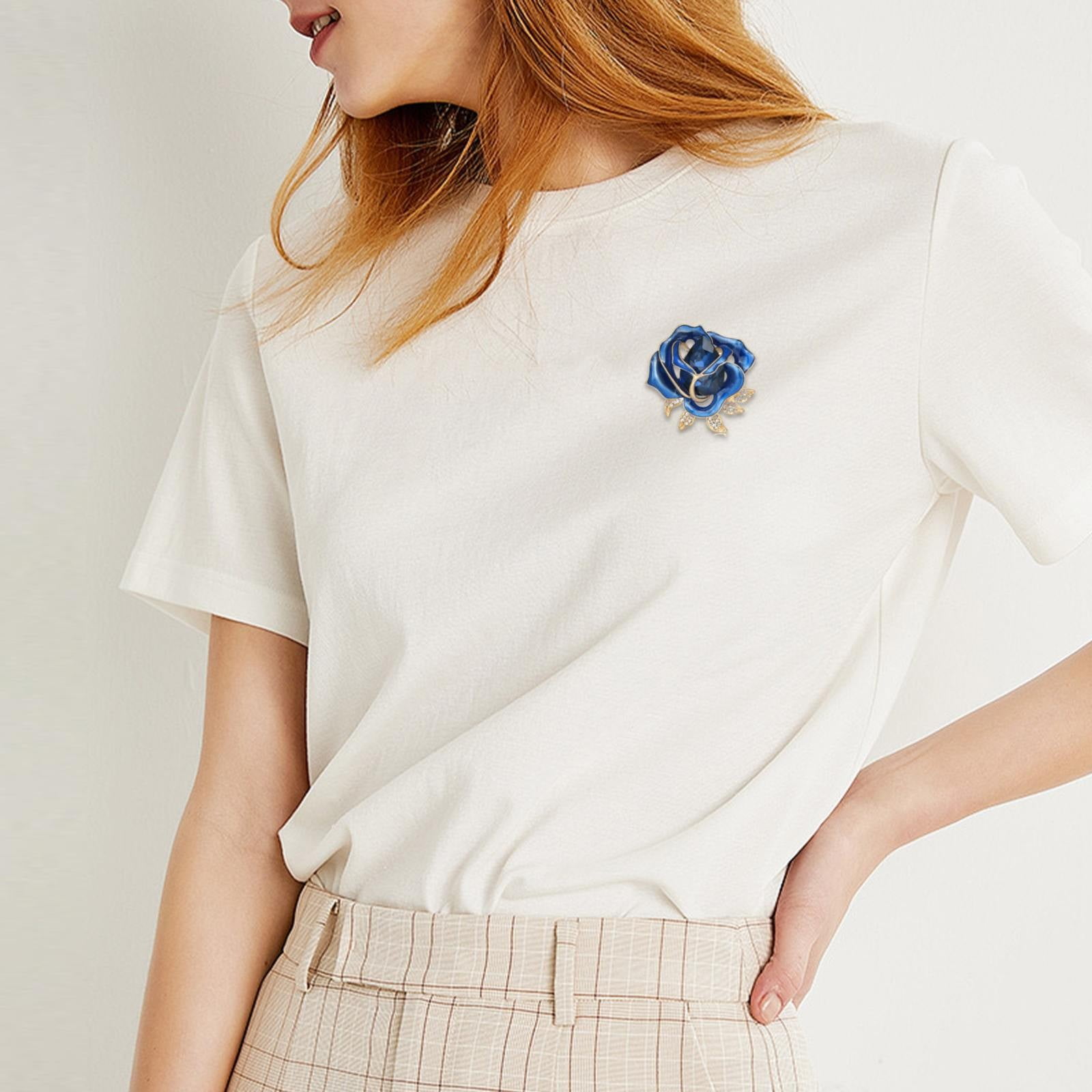 Jewelry Holder Vintage Brooch Dripping Oil Rhindiamond Flower Coat