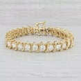 thumbnail image 1 of Jewelry Hub Tennis Bracelet, 4mm Round Cut Simulated Diamond, 14k Yellow Gold Plated, Elegant Women's Jewelry, 1 of 3