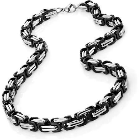 Jewelry Impressive Mechanic Style Stainless Steel Men's Necklace Silver Black Chain for Men (18,21,23 Inches)