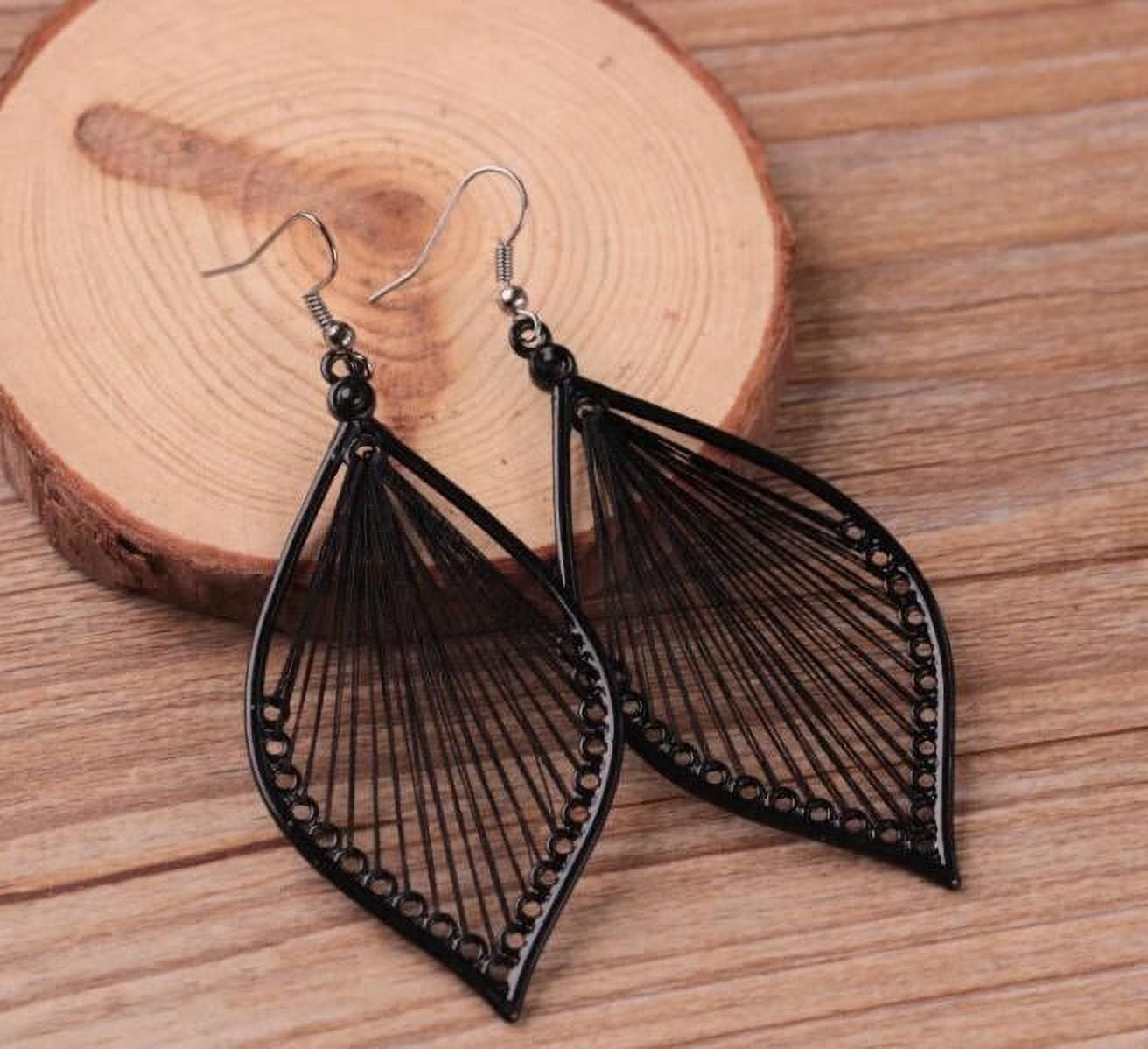 COOPSERBIL Jewelry Jewelry Alloy Leaf 1Pair Eardrop Earings Stud Fashion Dangle Women Earrings Earrings for Women Alloy Black