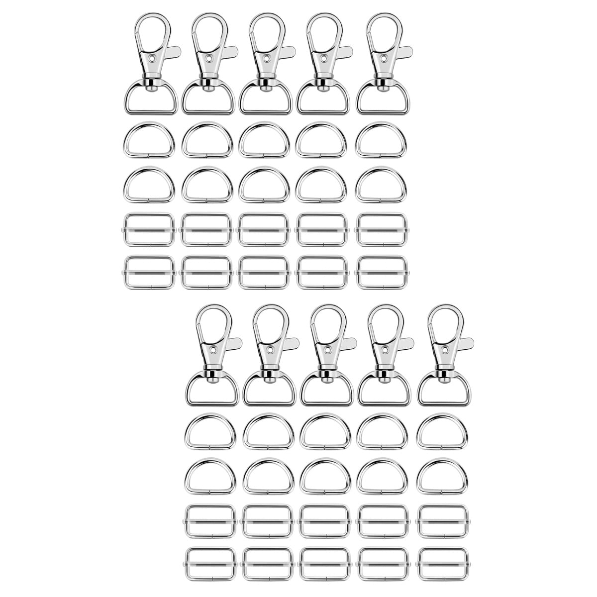 Jewelry Keychain D Rings Metal Slide Buckles 120 Pcs Lobster Zinc Alloy Clasps Set Luggage Accessories